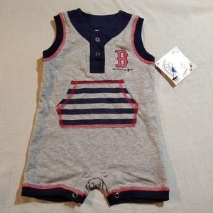 MLB Gray Boston Red Sox Onesie W/Team Logo